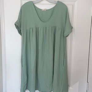 Short Sleeve Flowy Mint Dress